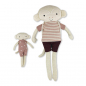 Preview: Kuscheltier Affe mit Baby, rot/aubergine von Ava&Yves