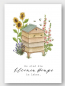 Preview: Postkarte Aquarell mit Bienenstock & Bienen