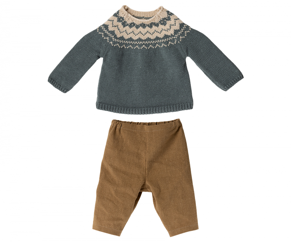 Maileg Kaninchen / Hase Junge mit Hose und Strickpullover - Größe 5