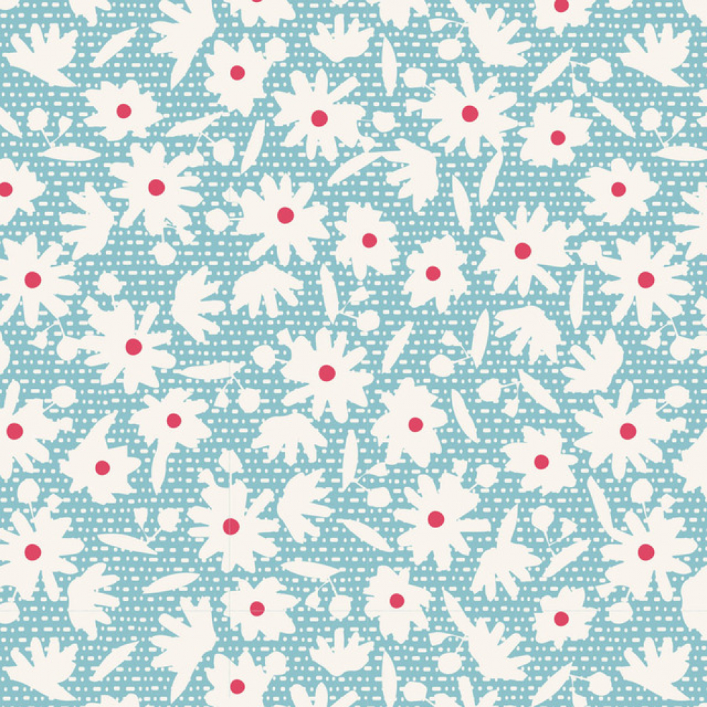 Baumwollstoff Bon Voyage Paperflower Teal von Tilda