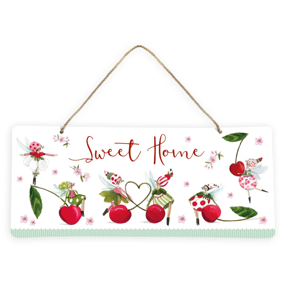 Türschild / Blechschild "Sweet Home" Kirschen von Grätz Verlag 