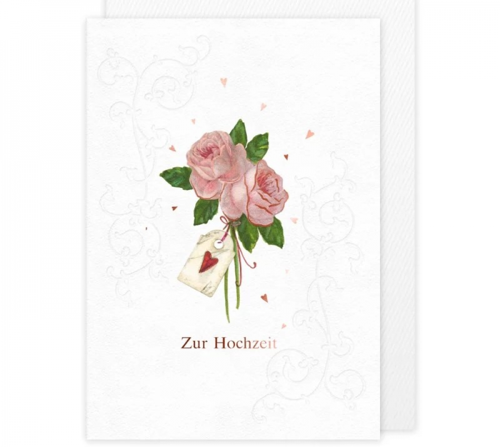 Klappkarte "Zur Hochzeit mit Rosen" von Grätz Verlag