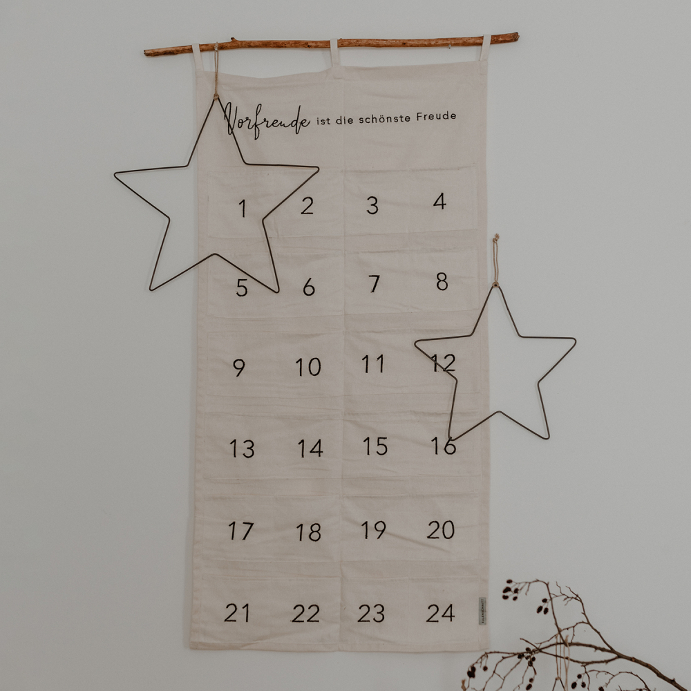 Eulenschnitt Adventskalender Vorfreude: Frontansicht. Jetzt hier bestellen solange Vorrat reicht