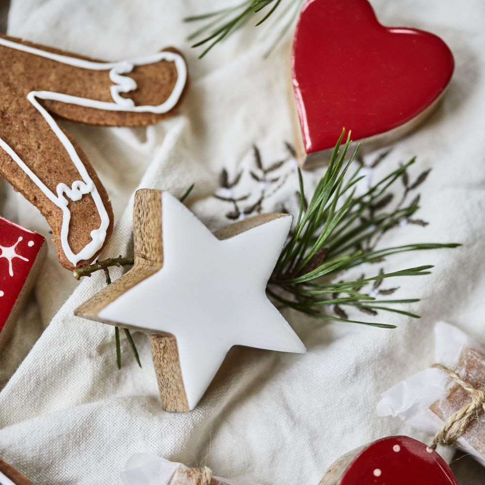 Weihnachtsdeko Stern weiß aus Holz von IB Laursen