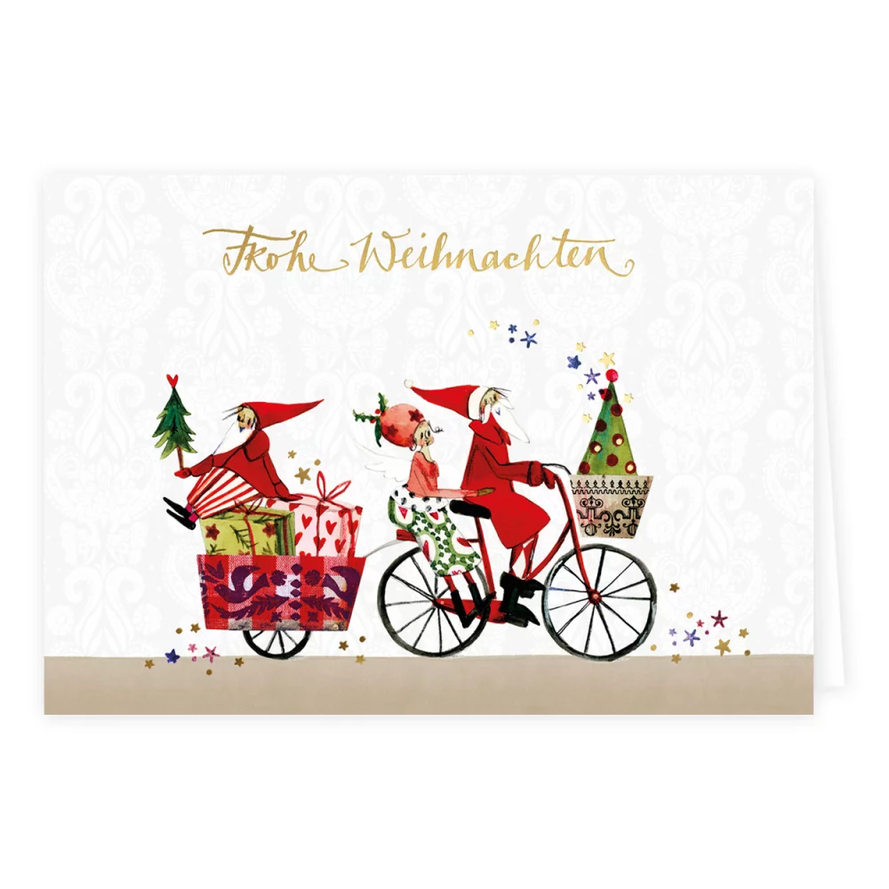 Klappkarte "Weihnachtsfahrrad, frohe Weihnachten" von Grätz Verlag