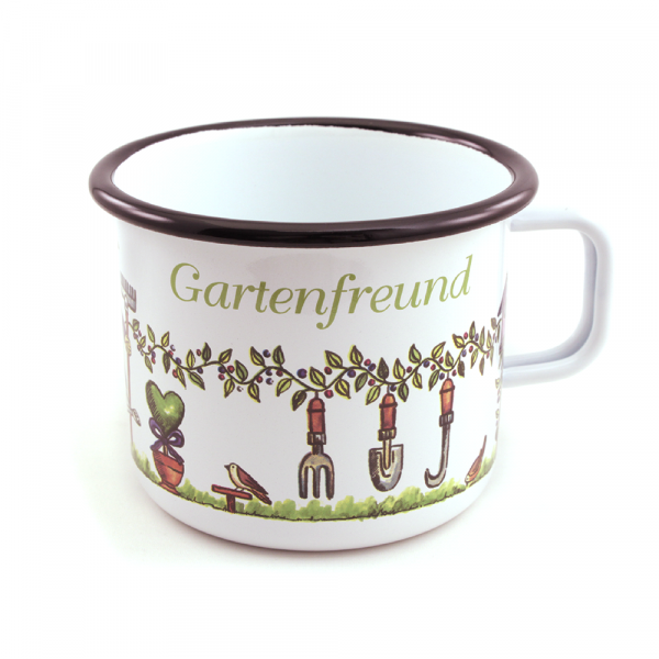 Emaille Tasse Gartenfreund 400ml von Münder email