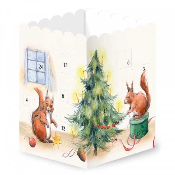 Adventskalender  Karte - Leuchte - Eichhörnchen von Grätz Verlag