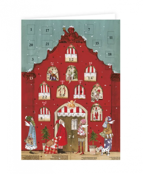 Adventskalender Karte Adventskalender Karte rotes Haus von Grätz Verlag