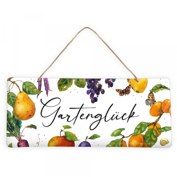 Türschild / Blechschild Obst "Gartenglück"  von Grätz Verlag 