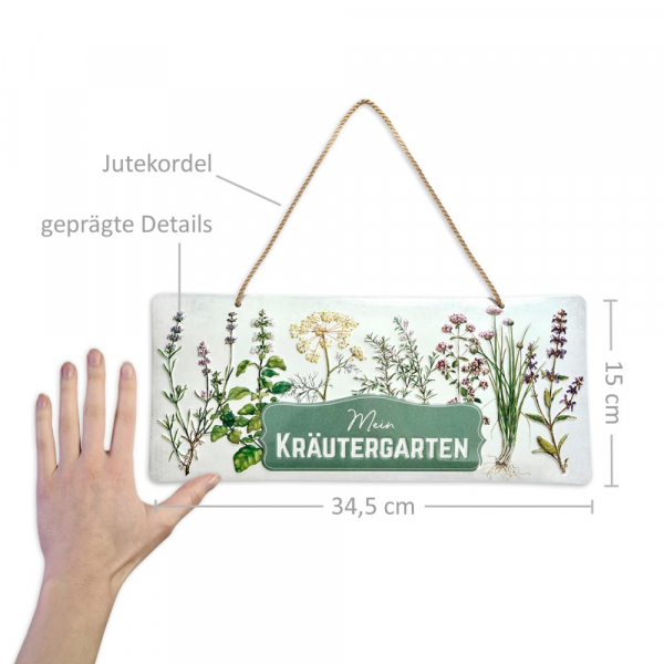 Türschild / Blechschild "Kräutergarten" Grätz Verlag