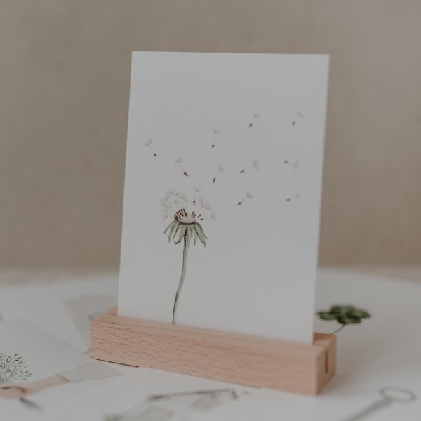 Postkarte Aquarell Pusteblume von Eulenschnitt 