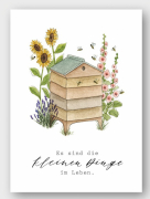 Postkarte Aquarell mit Bienen & Blumen – liebevoll gestaltet und hier im Shop erhältlich